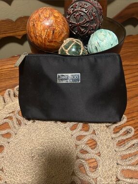 Jimmy Choo Black Nylon Toiletry/parfums Pouch with Metal Logo Plate